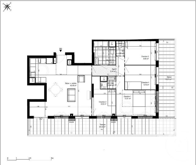 Appartement à vendre - 5 pièces - 99.45 m2 - MASSY - 91 - ILE-DE-FRANCE - Century 21 Etude Ronsard
